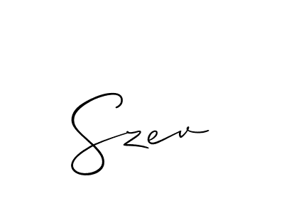 The best way (Allison_Script) to make a short signature is to pick only two or three words in your name. The name Szev include a total of six letters. For converting this name. Szev signature style 2 images and pictures png