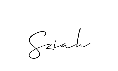 Make a beautiful signature design for name Sziah. With this signature (Allison_Script) style, you can create a handwritten signature for free. Sziah signature style 2 images and pictures png