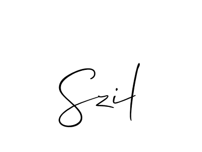 Allison_Script is a professional signature style that is perfect for those who want to add a touch of class to their signature. It is also a great choice for those who want to make their signature more unique. Get Szil name to fancy signature for free. Szil signature style 2 images and pictures png