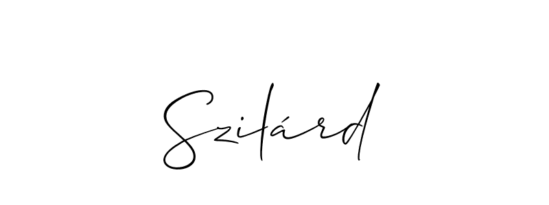 Design your own signature with our free online signature maker. With this signature software, you can create a handwritten (Allison_Script) signature for name Szilárd. Szilárd signature style 2 images and pictures png