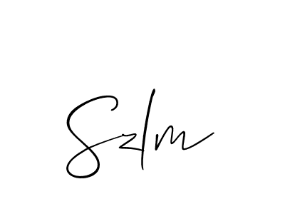 if you are searching for the best signature style for your name Szlm. so please give up your signature search. here we have designed multiple signature styles  using Allison_Script. Szlm signature style 2 images and pictures png