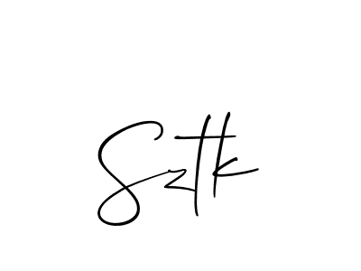 How to Draw Sztk signature style? Allison_Script is a latest design signature styles for name Sztk. Sztk signature style 2 images and pictures png