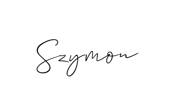 Szymon stylish signature style. Best Handwritten Sign (Allison_Script) for my name. Handwritten Signature Collection Ideas for my name Szymon. Szymon signature style 2 images and pictures png