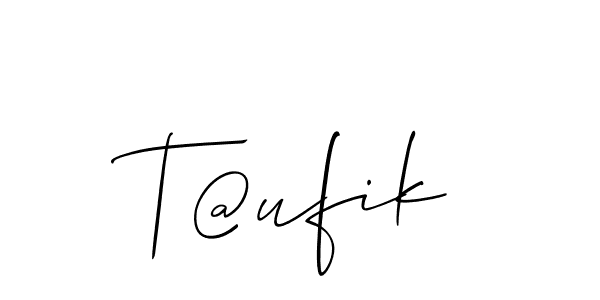 Design your own signature with our free online signature maker. With this signature software, you can create a handwritten (Allison_Script) signature for name T@ufik. T@ufik signature style 2 images and pictures png