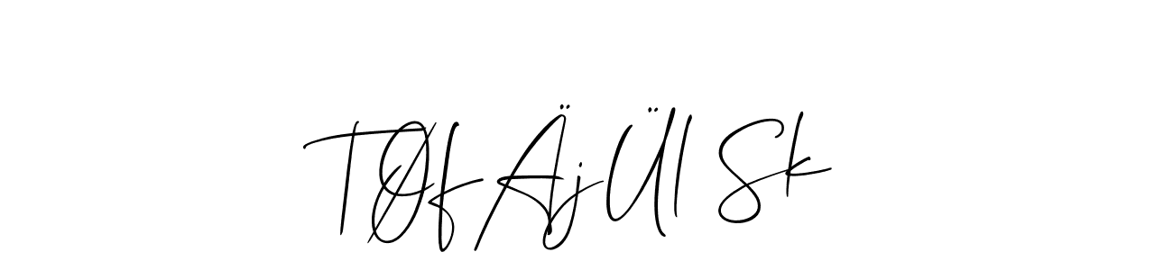 This is the best signature style for the TØfÄjÜl Sk name. Also you like these signature font (Allison_Script). Mix name signature. TØfÄjÜl Sk signature style 2 images and pictures png