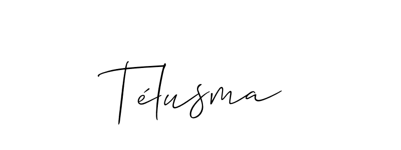 How to make Télusma name signature. Use Allison_Script style for creating short signs online. This is the latest handwritten sign. Télusma signature style 2 images and pictures png