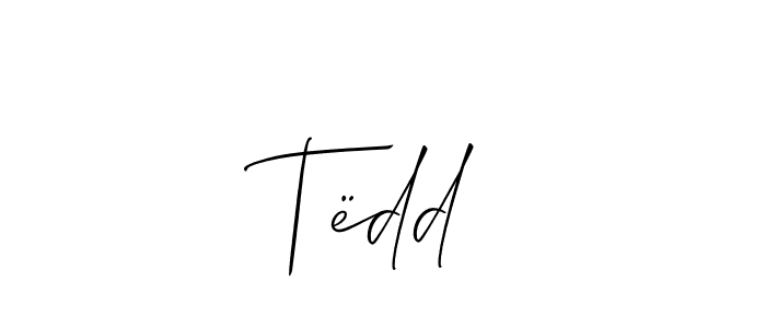 How to make Tëddƴ name signature. Use Allison_Script style for creating short signs online. This is the latest handwritten sign. Tëddƴ signature style 2 images and pictures png