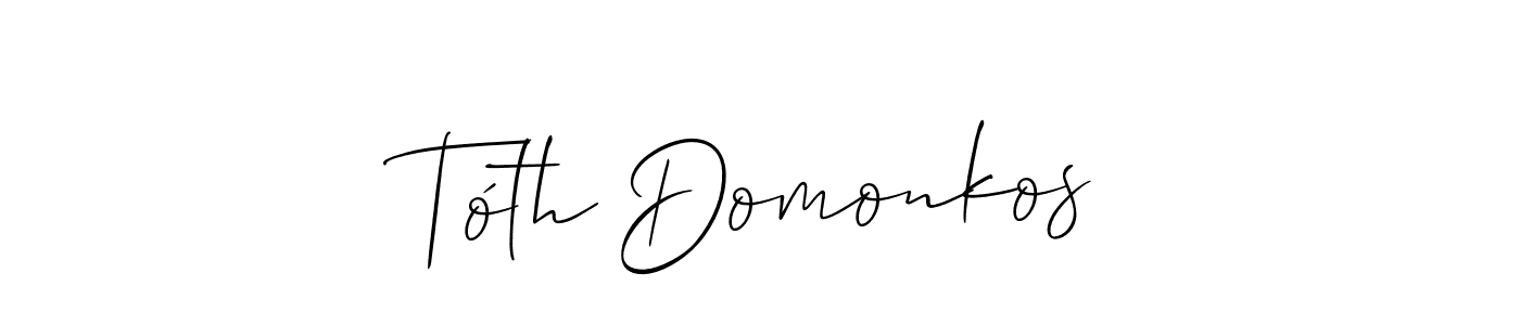 Make a beautiful signature design for name Tóth Domonkos. With this signature (Allison_Script) style, you can create a handwritten signature for free. Tóth Domonkos signature style 2 images and pictures png