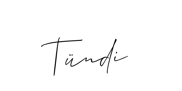 Tündi stylish signature style. Best Handwritten Sign (Allison_Script) for my name. Handwritten Signature Collection Ideas for my name Tündi. Tündi signature style 2 images and pictures png