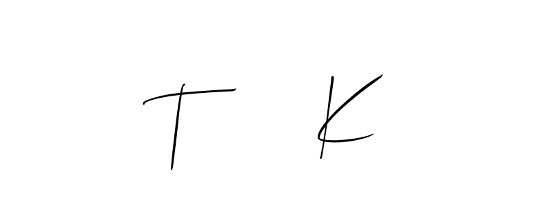 Also You can easily find your signature by using the search form. We will create T      K name handwritten signature images for you free of cost using Allison_Script sign style. T      K signature style 2 images and pictures png
