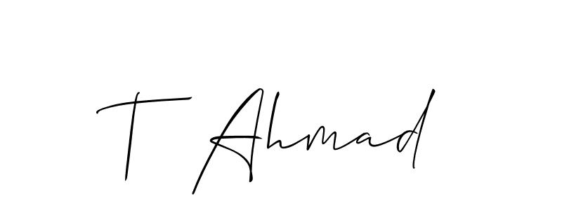 You can use this online signature creator to create a handwritten signature for the name T  Ahmad. This is the best online autograph maker. T  Ahmad signature style 2 images and pictures png