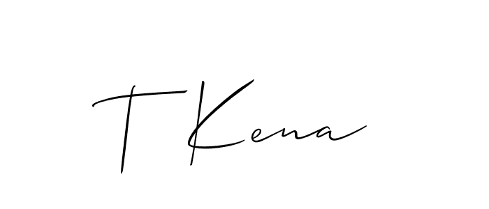 Design your own signature with our free online signature maker. With this signature software, you can create a handwritten (Allison_Script) signature for name T  Kena. T  Kena signature style 2 images and pictures png