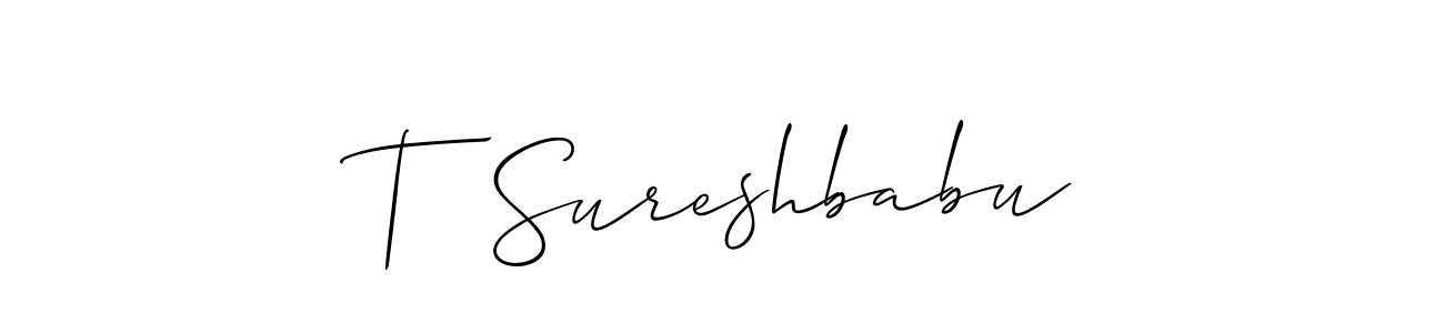 Also You can easily find your signature by using the search form. We will create T  Sureshbabu name handwritten signature images for you free of cost using Allison_Script sign style. T  Sureshbabu signature style 2 images and pictures png
