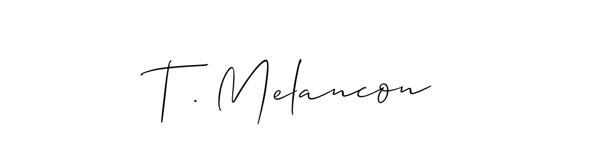 Allison_Script is a professional signature style that is perfect for those who want to add a touch of class to their signature. It is also a great choice for those who want to make their signature more unique. Get T . Melancon name to fancy signature for free. T . Melancon signature style 2 images and pictures png