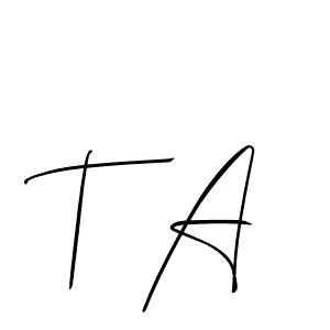 Make a beautiful signature design for name T A. Use this online signature maker to create a handwritten signature for free. T A signature style 2 images and pictures png