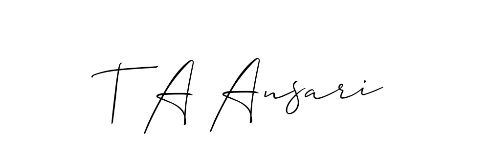 You can use this online signature creator to create a handwritten signature for the name T A Ansari. This is the best online autograph maker. T A Ansari signature style 2 images and pictures png