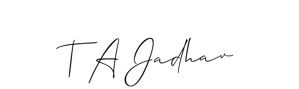 Check out images of Autograph of T A Jadhav name. Actor T A Jadhav Signature Style. Allison_Script is a professional sign style online. T A Jadhav signature style 2 images and pictures png
