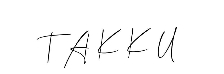 How to Draw T A K K U signature style? Allison_Script is a latest design signature styles for name T A K K U. T A K K U signature style 2 images and pictures png