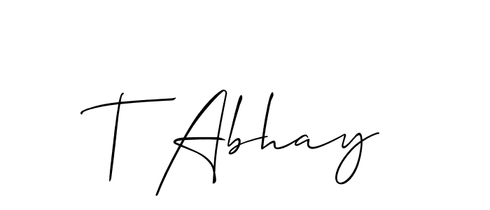 How to Draw T Abhay signature style? Allison_Script is a latest design signature styles for name T Abhay. T Abhay signature style 2 images and pictures png