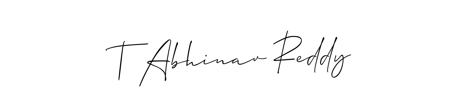 It looks lik you need a new signature style for name T Abhinav Reddy. Design unique handwritten (Allison_Script) signature with our free signature maker in just a few clicks. T Abhinav Reddy signature style 2 images and pictures png