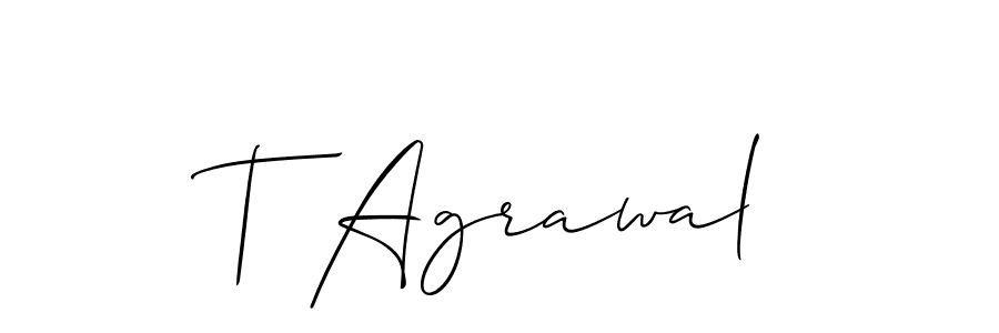 It looks lik you need a new signature style for name T Agrawal. Design unique handwritten (Allison_Script) signature with our free signature maker in just a few clicks. T Agrawal signature style 2 images and pictures png