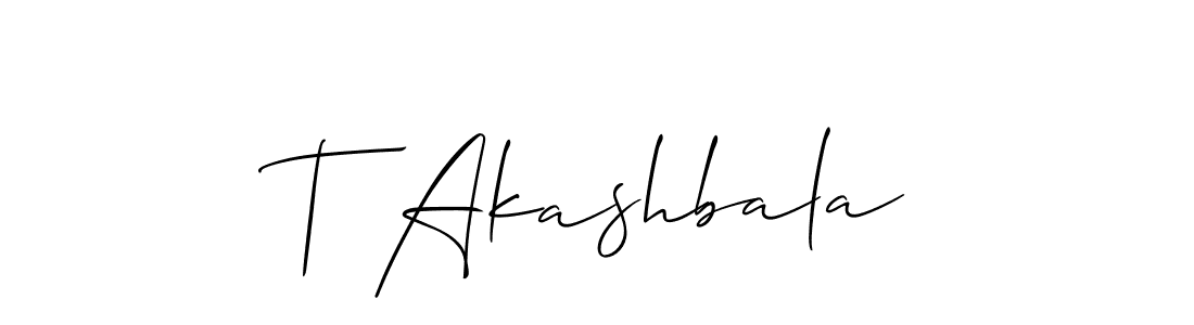 Use a signature maker to create a handwritten signature online. With this signature software, you can design (Allison_Script) your own signature for name T Akashbala. T Akashbala signature style 2 images and pictures png