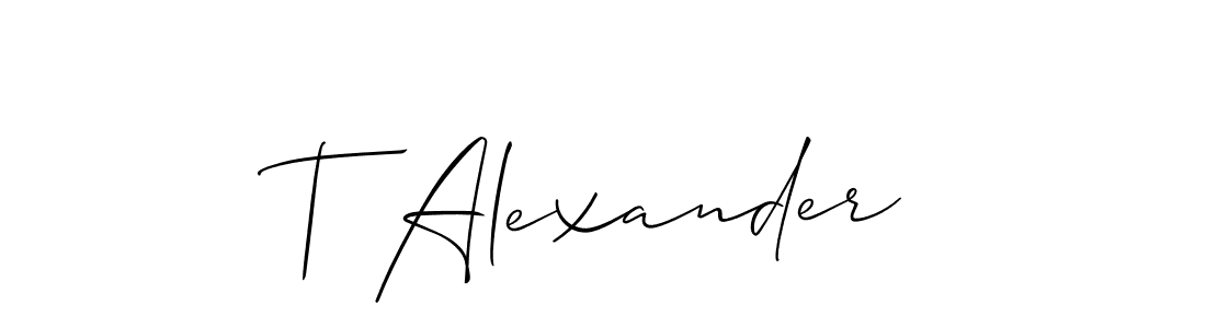 Design your own signature with our free online signature maker. With this signature software, you can create a handwritten (Allison_Script) signature for name T Alexander. T Alexander signature style 2 images and pictures png