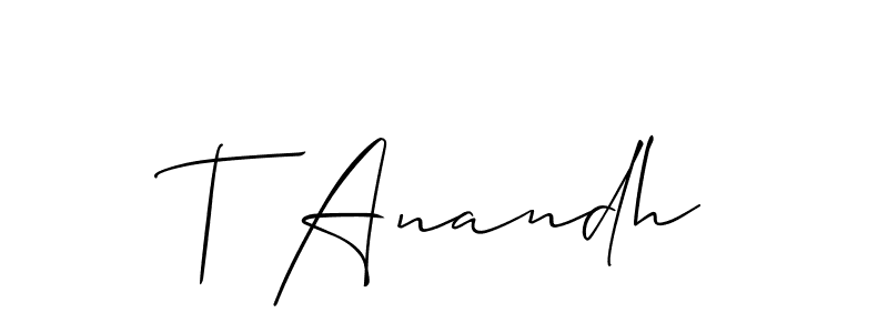 Check out images of Autograph of T Anandh name. Actor T Anandh Signature Style. Allison_Script is a professional sign style online. T Anandh signature style 2 images and pictures png
