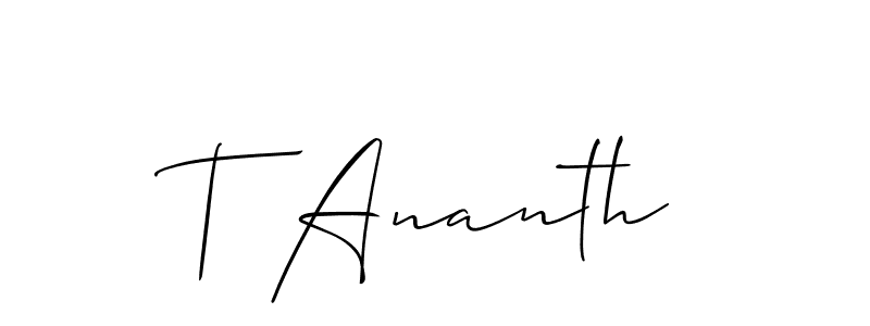 T Ananth stylish signature style. Best Handwritten Sign (Allison_Script) for my name. Handwritten Signature Collection Ideas for my name T Ananth. T Ananth signature style 2 images and pictures png