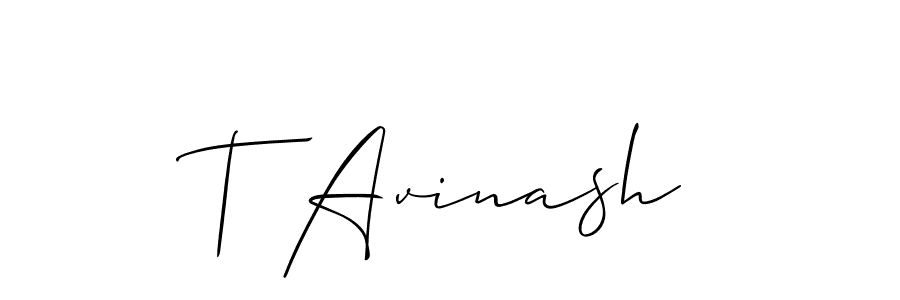 if you are searching for the best signature style for your name T Avinash. so please give up your signature search. here we have designed multiple signature styles  using Allison_Script. T Avinash signature style 2 images and pictures png