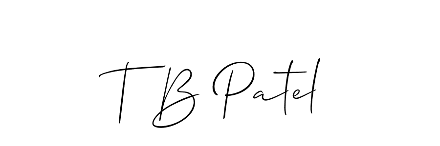 You should practise on your own different ways (Allison_Script) to write your name (T B Patel) in signature. don't let someone else do it for you. T B Patel signature style 2 images and pictures png