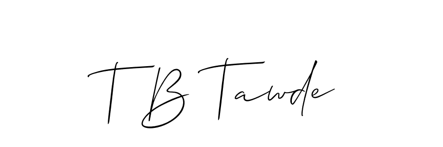 Use a signature maker to create a handwritten signature online. With this signature software, you can design (Allison_Script) your own signature for name T B Tawde. T B Tawde signature style 2 images and pictures png