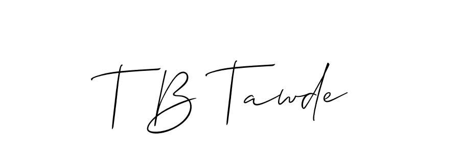 How to make T B Tawde signature? Allison_Script is a professional autograph style. Create handwritten signature for T B Tawde name. T B Tawde signature style 2 images and pictures png