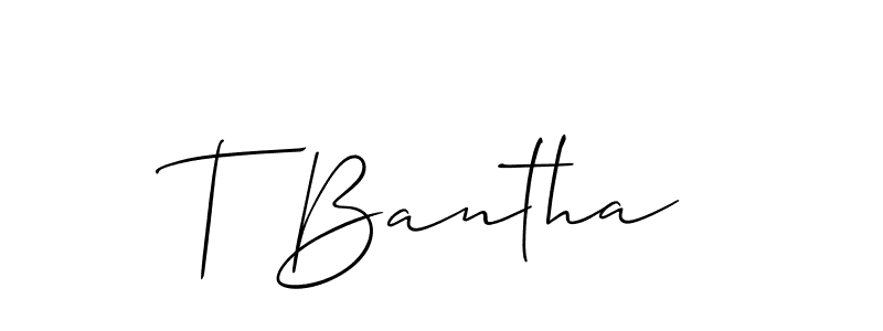 Create a beautiful signature design for name T Bantha. With this signature (Allison_Script) fonts, you can make a handwritten signature for free. T Bantha signature style 2 images and pictures png