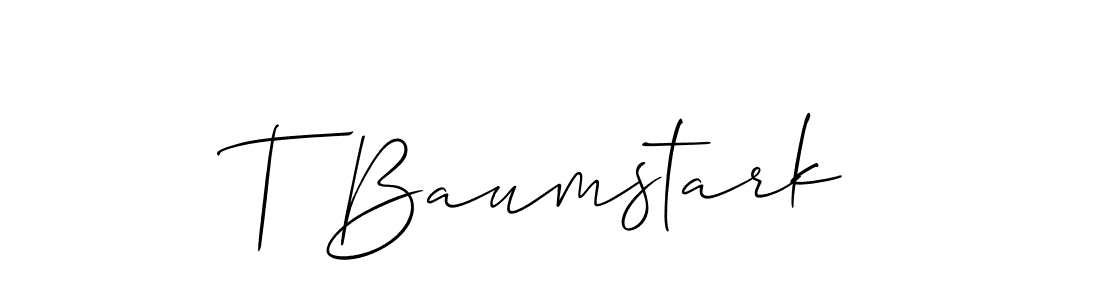 How to Draw T Baumstark signature style? Allison_Script is a latest design signature styles for name T Baumstark. T Baumstark signature style 2 images and pictures png