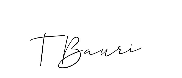 Allison_Script is a professional signature style that is perfect for those who want to add a touch of class to their signature. It is also a great choice for those who want to make their signature more unique. Get T Bauri name to fancy signature for free. T Bauri signature style 2 images and pictures png