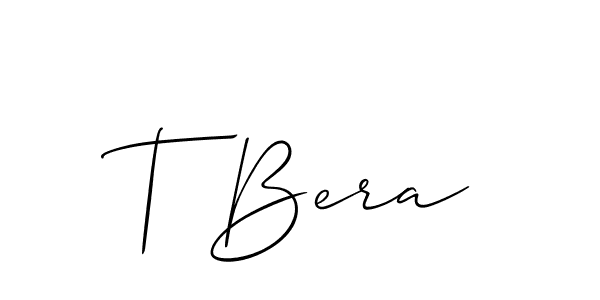 How to make T Bera name signature. Use Allison_Script style for creating short signs online. This is the latest handwritten sign. T Bera signature style 2 images and pictures png