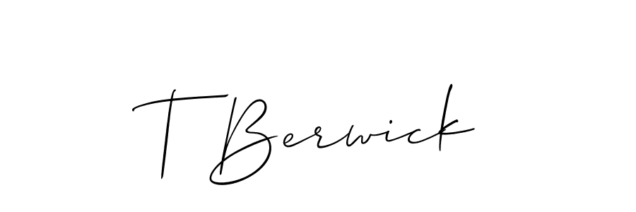 Also we have T Berwick name is the best signature style. Create professional handwritten signature collection using Allison_Script autograph style. T Berwick signature style 2 images and pictures png