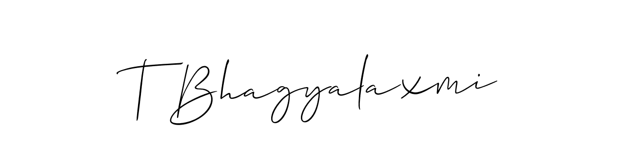 Make a beautiful signature design for name T Bhagyalaxmi. With this signature (Allison_Script) style, you can create a handwritten signature for free. T Bhagyalaxmi signature style 2 images and pictures png