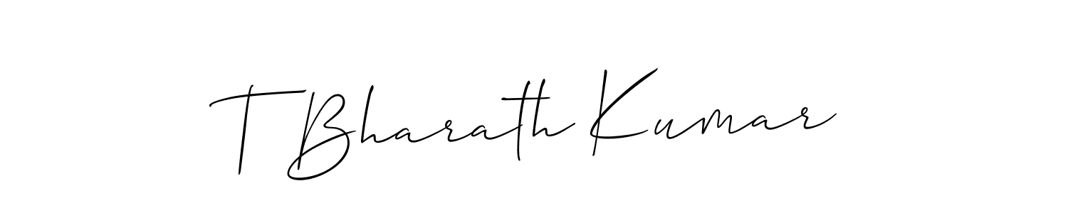Also You can easily find your signature by using the search form. We will create T Bharath Kumar name handwritten signature images for you free of cost using Allison_Script sign style. T Bharath Kumar signature style 2 images and pictures png