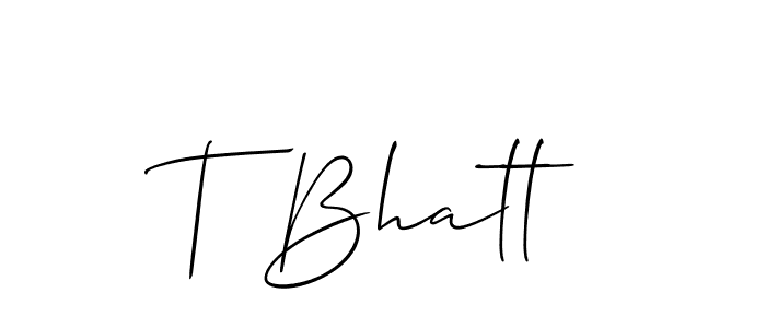 How to Draw T Bhatt signature style? Allison_Script is a latest design signature styles for name T Bhatt. T Bhatt signature style 2 images and pictures png