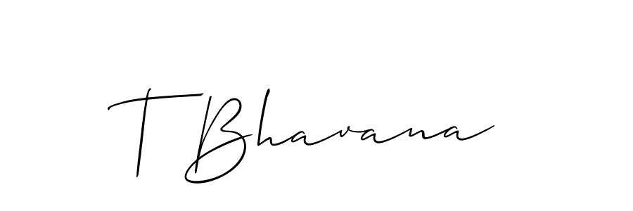 Allison_Script is a professional signature style that is perfect for those who want to add a touch of class to their signature. It is also a great choice for those who want to make their signature more unique. Get T Bhavana name to fancy signature for free. T Bhavana signature style 2 images and pictures png