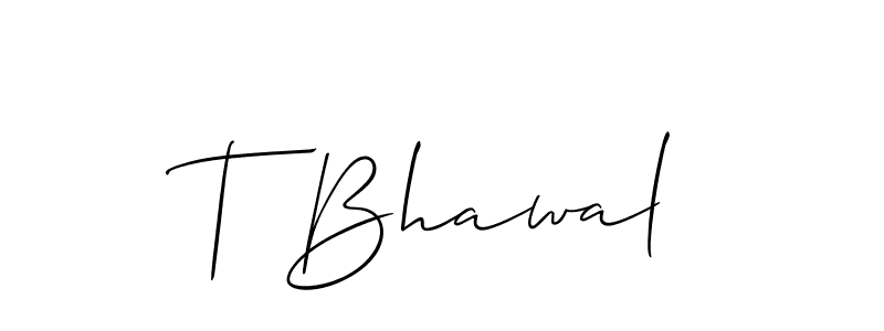 Allison_Script is a professional signature style that is perfect for those who want to add a touch of class to their signature. It is also a great choice for those who want to make their signature more unique. Get T Bhawal name to fancy signature for free. T Bhawal signature style 2 images and pictures png