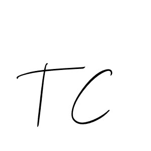 How to make T C signature? Allison_Script is a professional autograph style. Create handwritten signature for T C name. T C signature style 2 images and pictures png