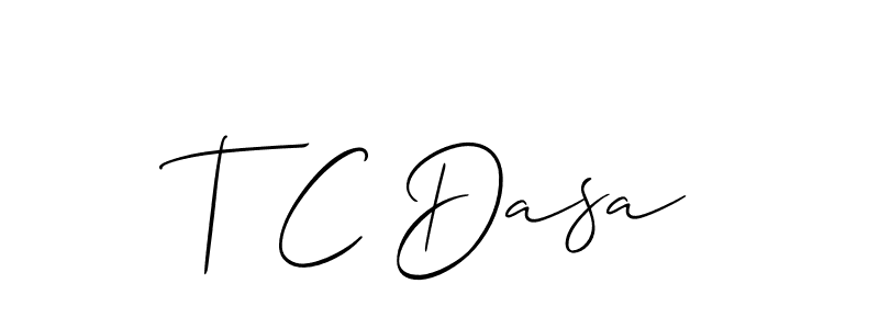 It looks lik you need a new signature style for name T C Dasa. Design unique handwritten (Allison_Script) signature with our free signature maker in just a few clicks. T C Dasa signature style 2 images and pictures png