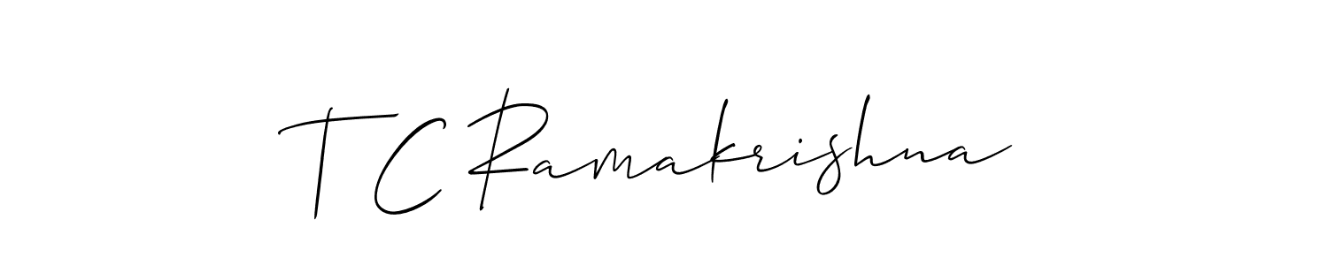 Use a signature maker to create a handwritten signature online. With this signature software, you can design (Allison_Script) your own signature for name T C Ramakrishna. T C Ramakrishna signature style 2 images and pictures png