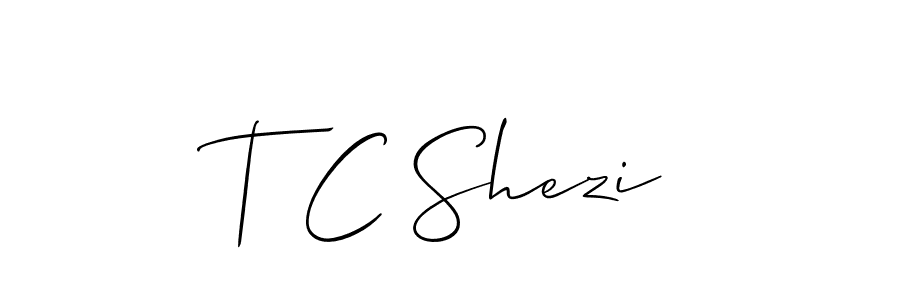 You should practise on your own different ways (Allison_Script) to write your name (T C Shezi) in signature. don't let someone else do it for you. T C Shezi signature style 2 images and pictures png