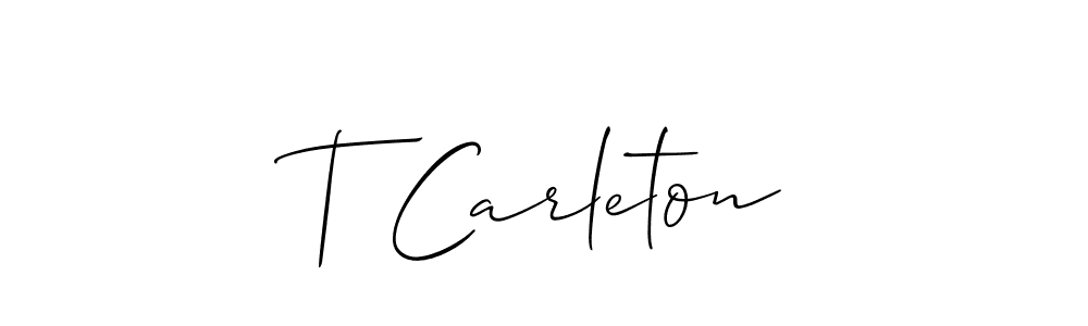 How to make T Carleton name signature. Use Allison_Script style for creating short signs online. This is the latest handwritten sign. T Carleton signature style 2 images and pictures png