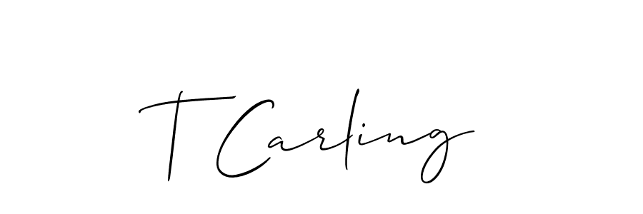 How to Draw T Carling signature style? Allison_Script is a latest design signature styles for name T Carling. T Carling signature style 2 images and pictures png