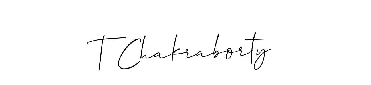 T Chakraborty stylish signature style. Best Handwritten Sign (Allison_Script) for my name. Handwritten Signature Collection Ideas for my name T Chakraborty. T Chakraborty signature style 2 images and pictures png